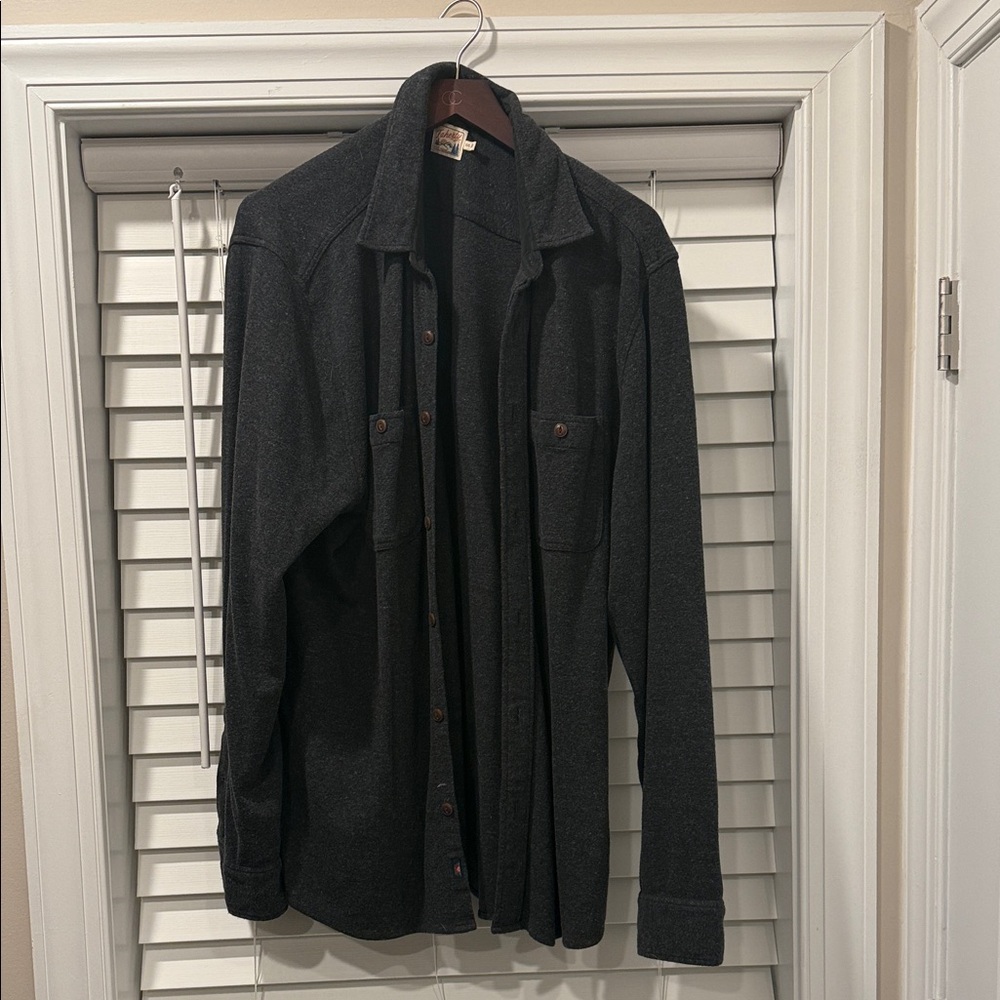 Men's Charcoal Faherty Shirt Jacket XXL